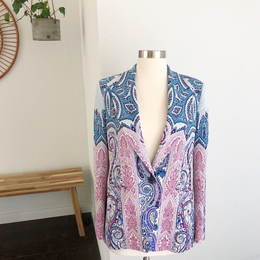 Etro Milano Paisley Stretch Viscose Blazer Jacket